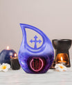 10-inch tarot themed cross drop large urn, 