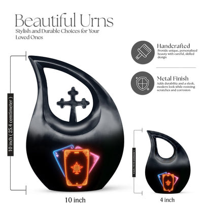 10-inch Tarot urn, Cross Drop design, 