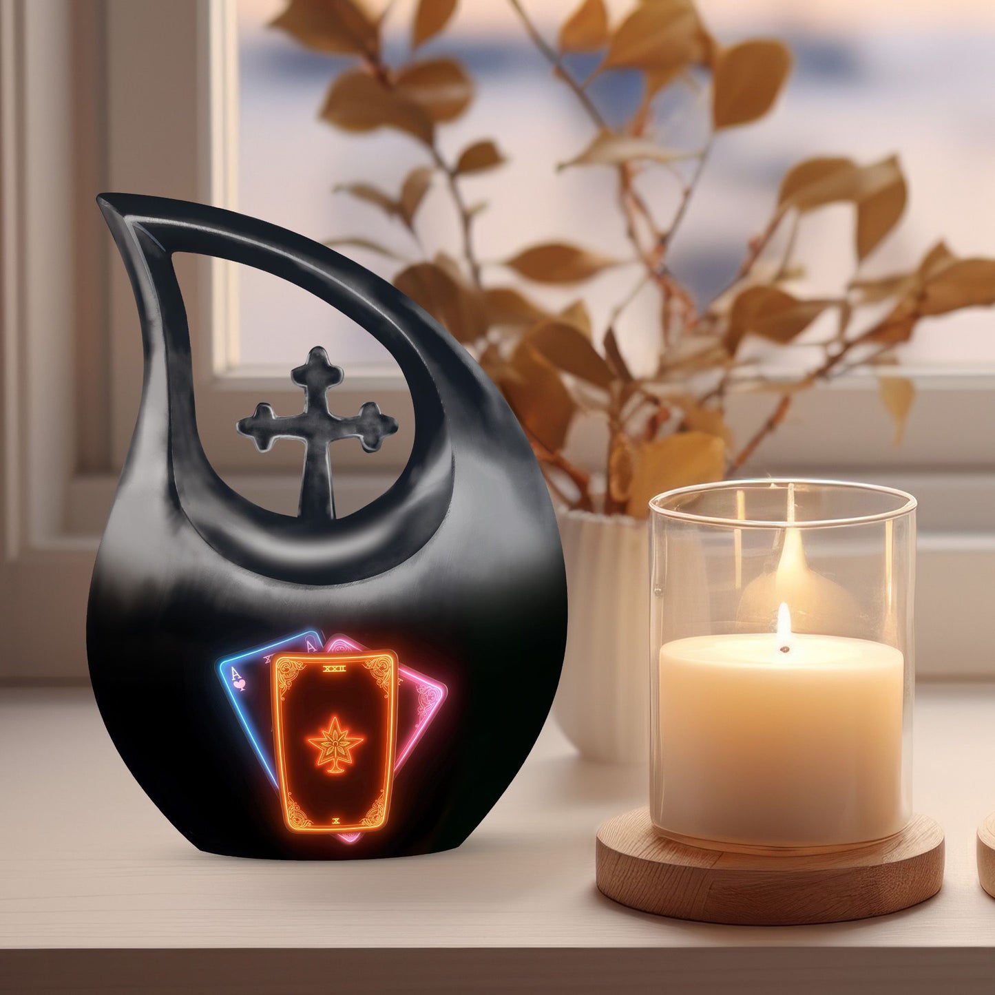10-inch Tarot urn, Cross Drop design, 
