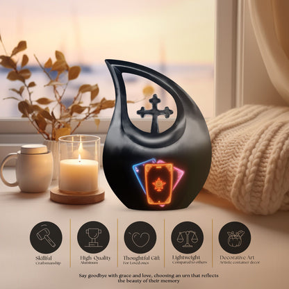 10-inch Tarot urn, Cross Drop design, 