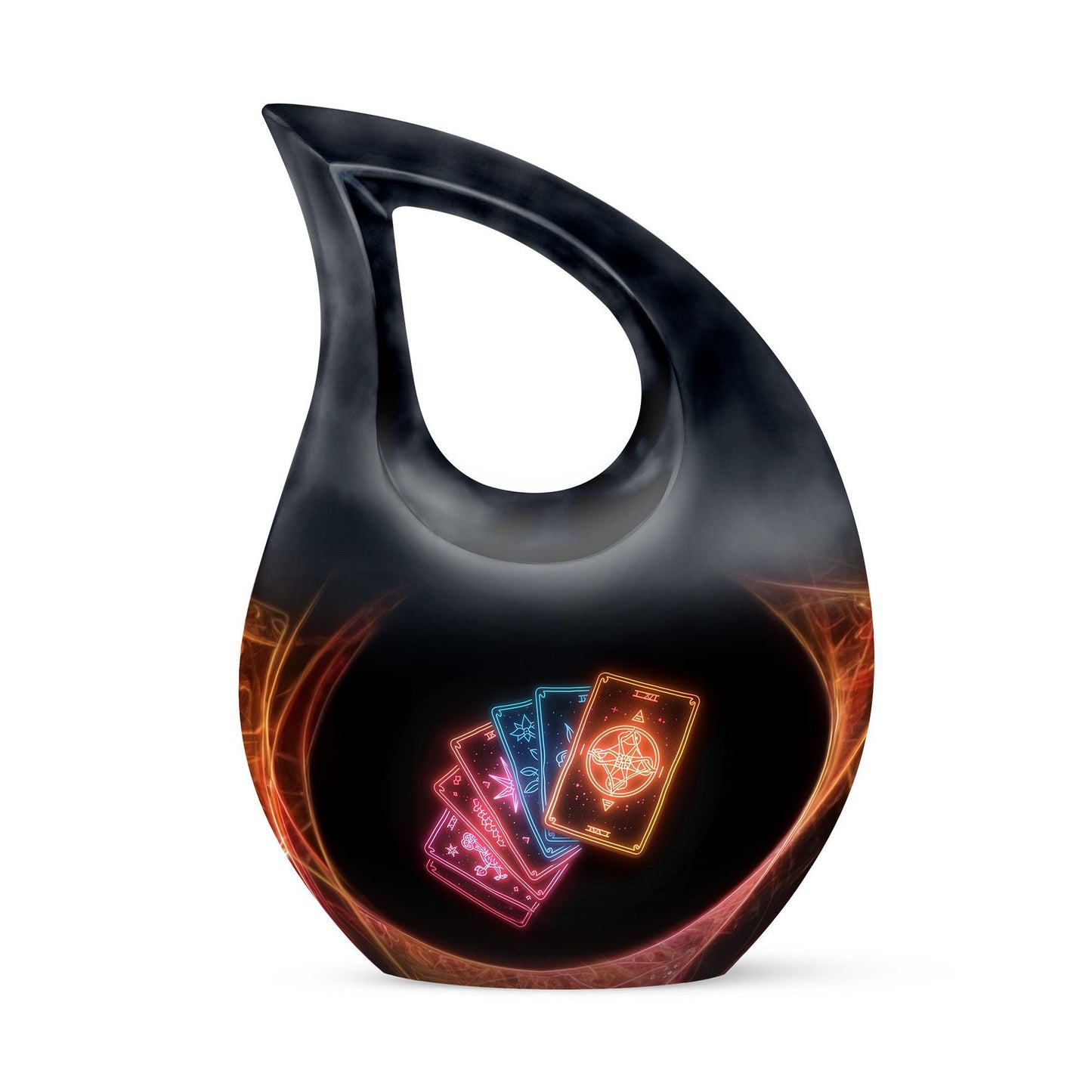 10-inch Tarot Urn with Cross Drop design, perfect Funeral 