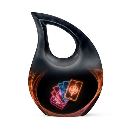 10-inch Tarot Urn with Cross Drop design, perfect Funeral 