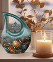 Cross Drop Aluminium Tarot Urn, memorial urn for human ashes with custom engraving