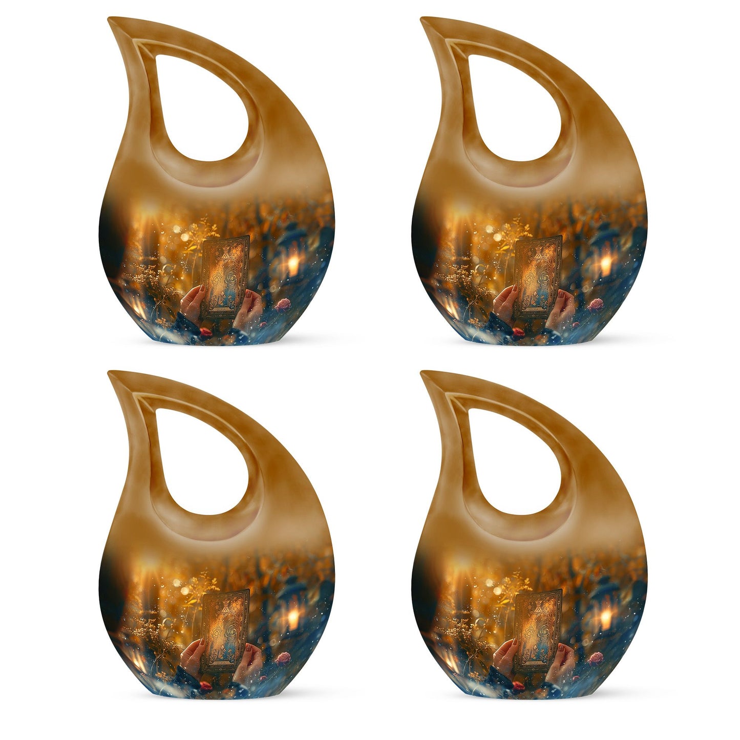 Large Tarot Urn, Cross Drop design for cremated 