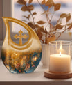 Large Tarot Urn, Cross Drop design for cremated 