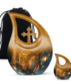 Large Tarot Urn, Cross Drop design for cremated 