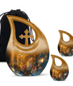 Large Tarot Urn, Cross Drop design for cremated 