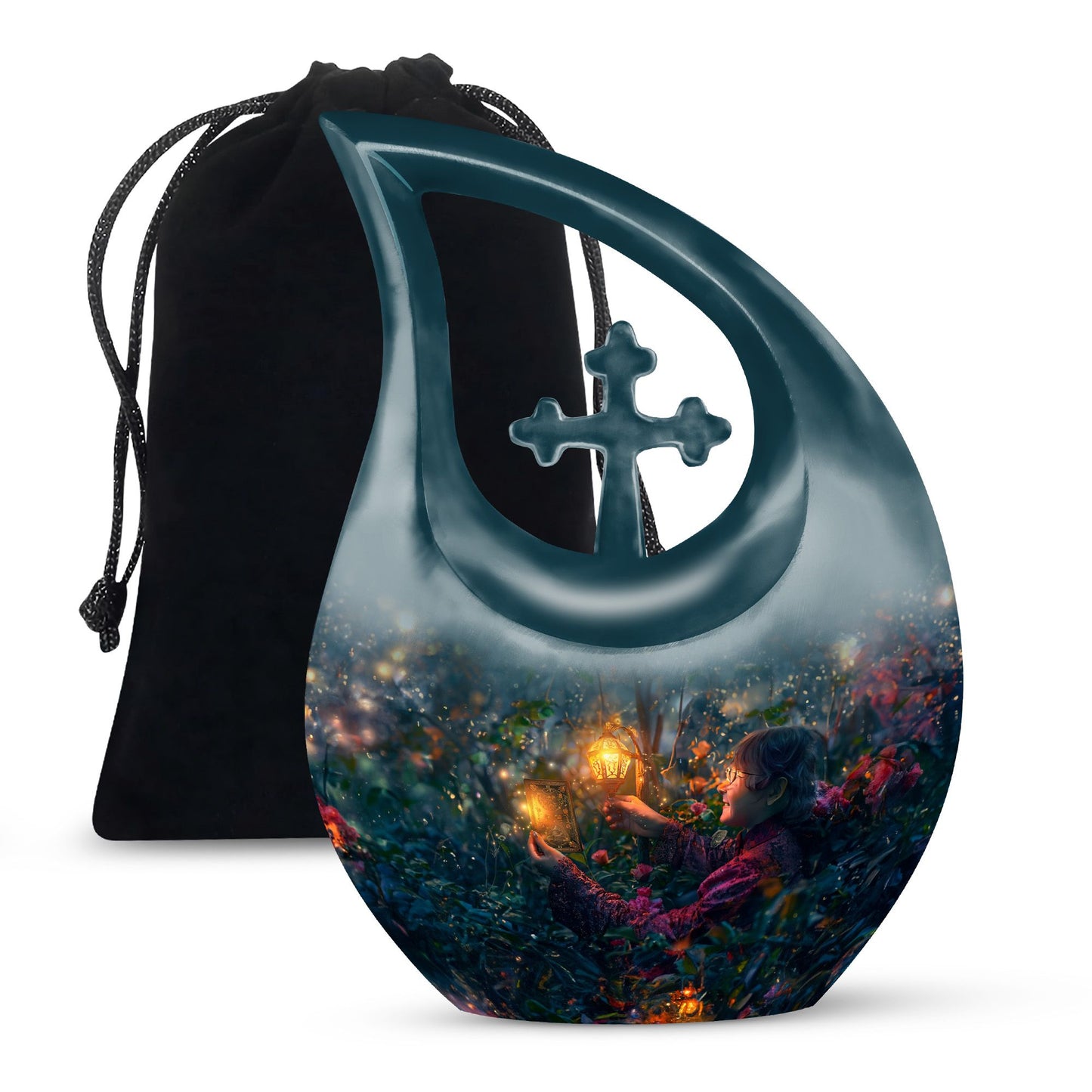 10 inch Tarot urn with Cross Drop design,