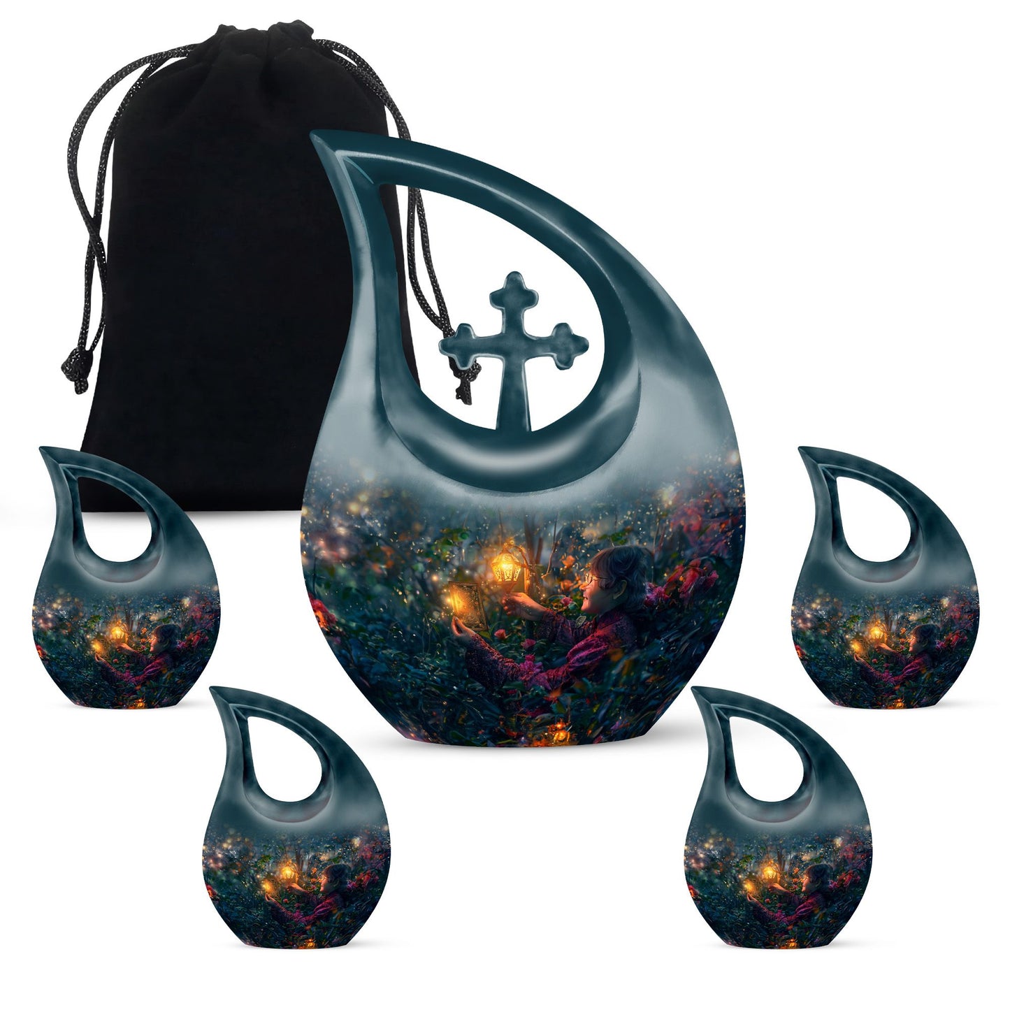 10 inch Tarot urn with Cross Drop design,