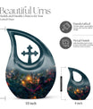 10 inch Tarot urn with Cross Drop design,