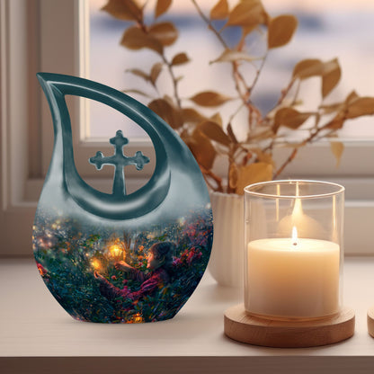 10 inch Tarot urn with Cross Drop design,