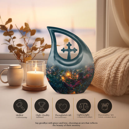 10 inch Tarot urn with Cross Drop design,