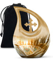 10-inch Tarot Urn with Cross Drop design, 