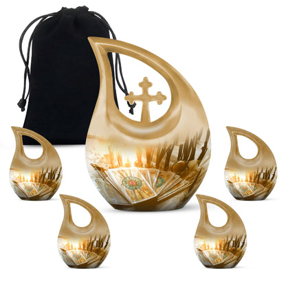 10-inch Tarot Urn with Cross Drop design, 