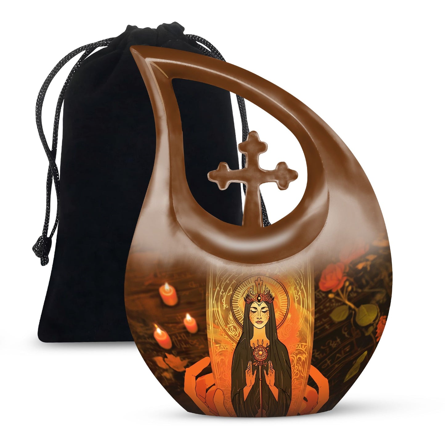 10 Inch Tarot themed Cross Drop Personalized Urn