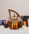 10 Inch Tarot themed Cross Drop Personalized Urn