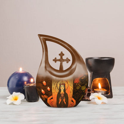10 Inch Tarot themed Cross Drop Personalized Urn