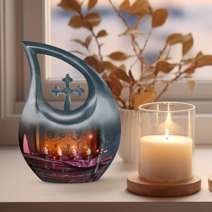 10-inch Tarot Themed Cross Drop Large Urn