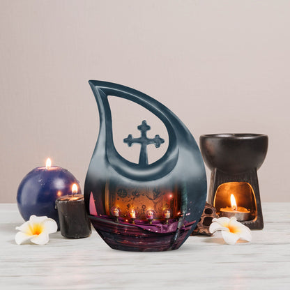 10-inch Tarot Themed Cross Drop Large Urn