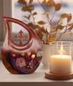 10-inch Tarot Urn in Cross Drop Design for Angel's Ashes, 
