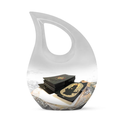 10-inch Tarot Urn, Cross Drop design, Full size burial urn 