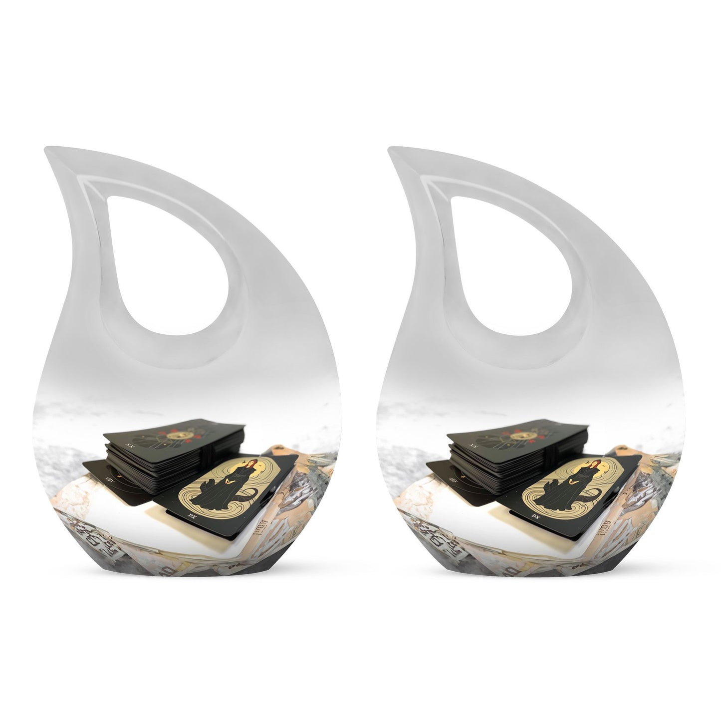 10-inch Tarot Urn, Cross Drop design, Full size burial urn 