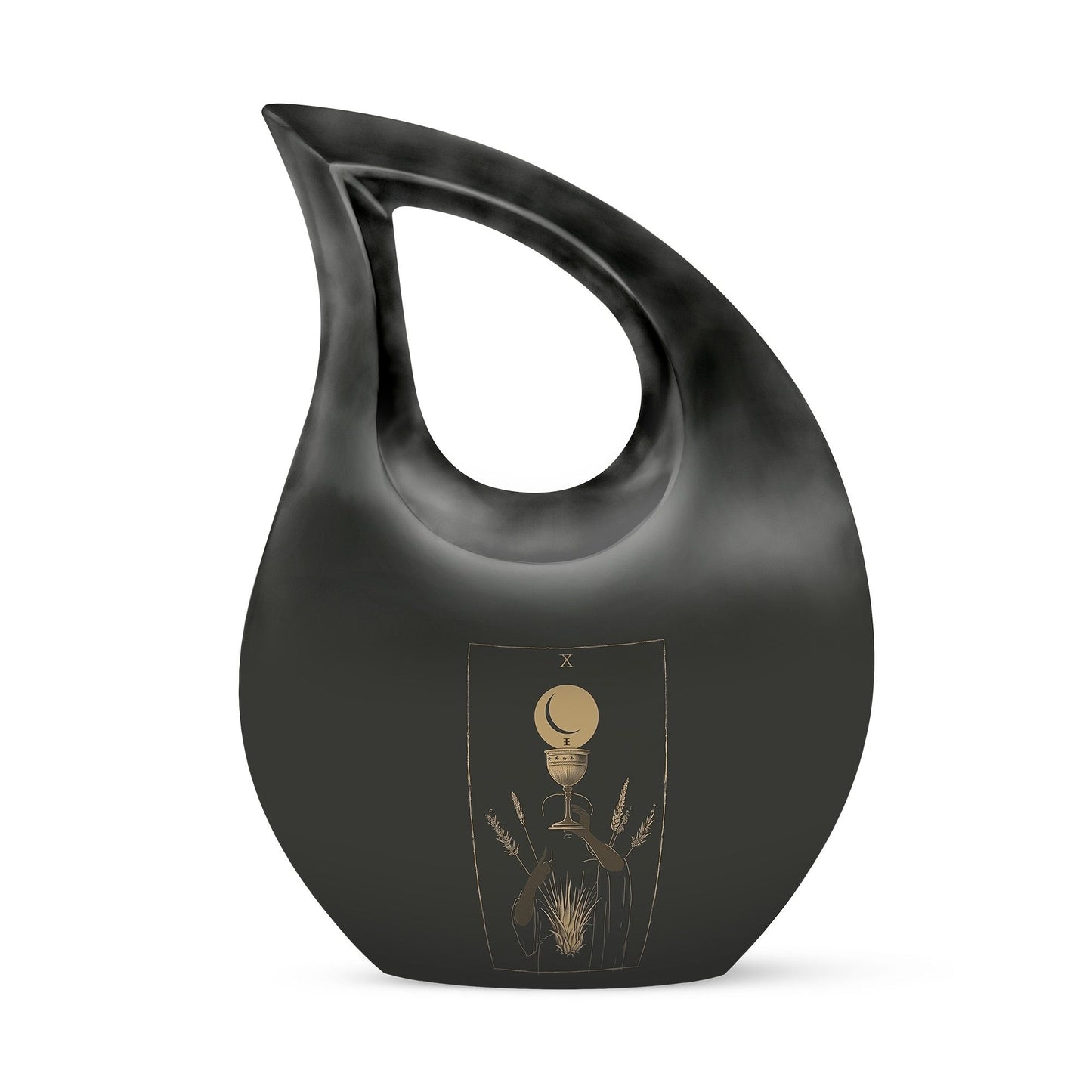 10 inch Tarot Urn with Cross Drop Design, Comes 