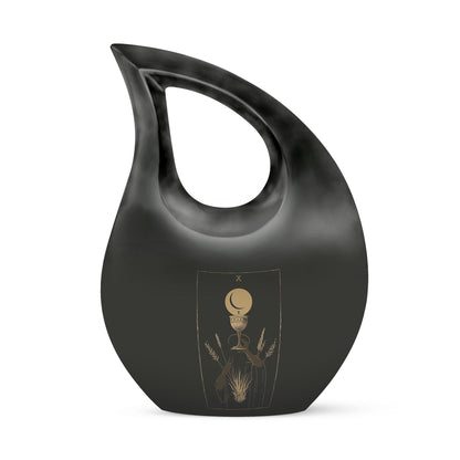 10 inch Tarot Urn with Cross Drop Design, Comes 