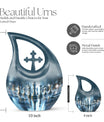  cross drop memorial urn,