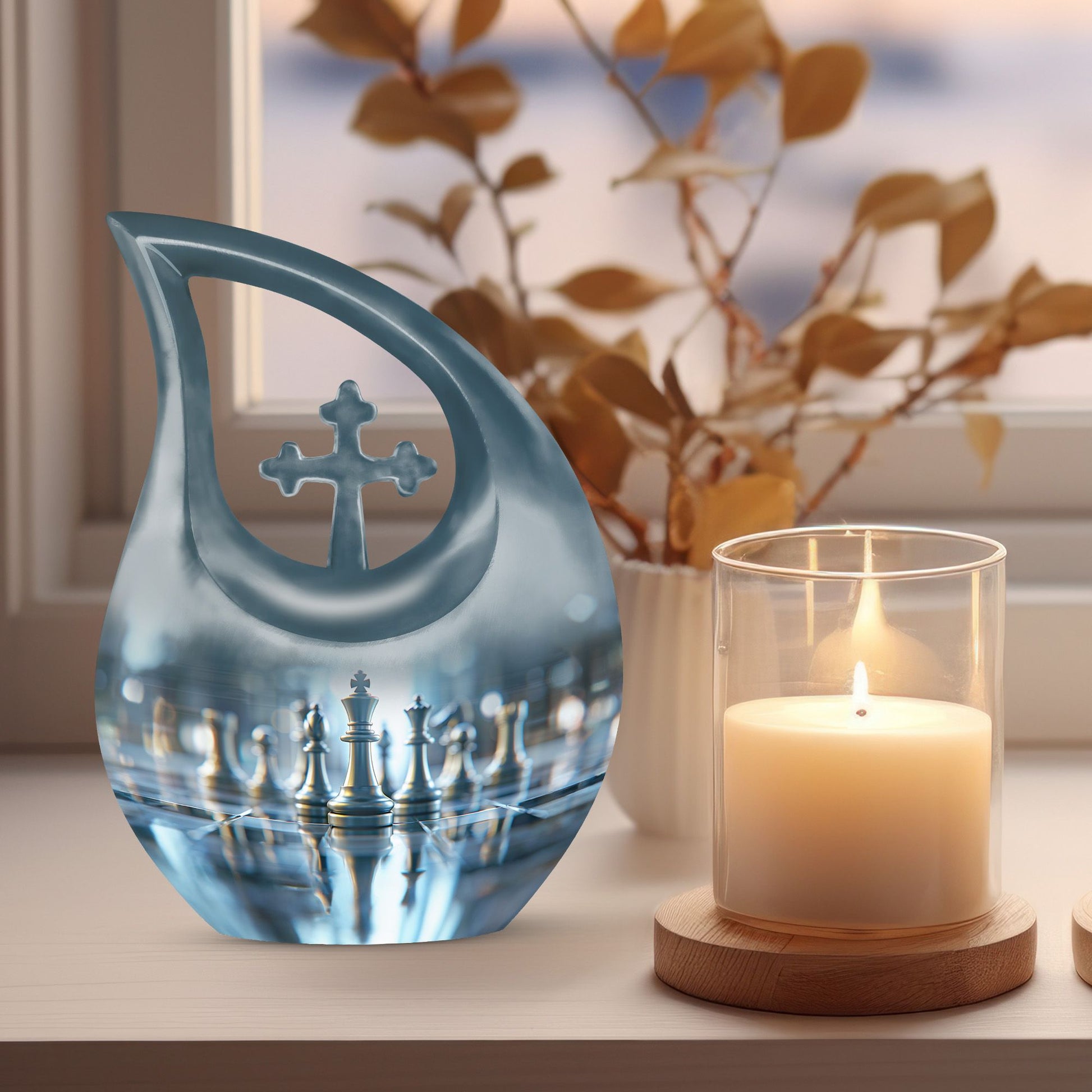  cross drop memorial urn,