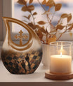 Chess-themed 10 inch Cross Drop Funeral Urn,