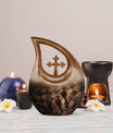 Chess-themed 10 inch Cross Drop Funeral Urn,