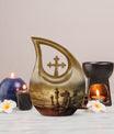 10-inch Chess themed Cross Drop cremation urn
