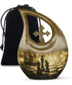 10 Inch Chess-theme Cross Drop Large Urn; Memorial Urn 