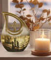 10 Inch Chess-theme Cross Drop Large Urn; Memorial Urn 
