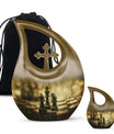 10 Inch Chess-theme Cross Drop Large Urn; Memorial Urn 
