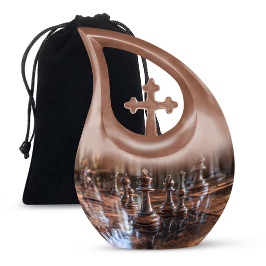 10-inch Chess Themed Cross Drop Design