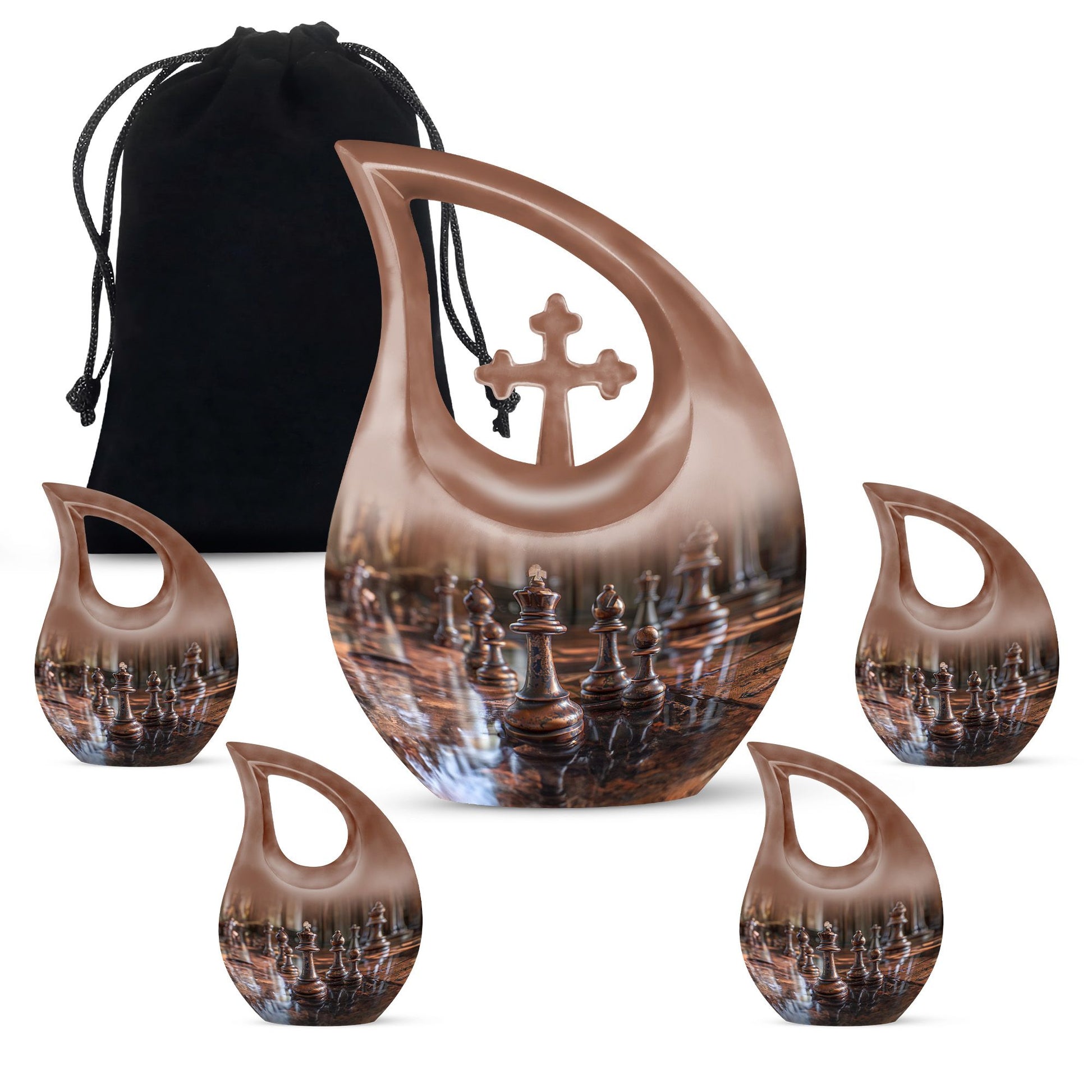 10-inch Chess Themed Cross Drop Design