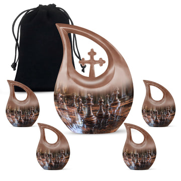10 inch large Urn with 4 Keepsake 3 Inch Urns