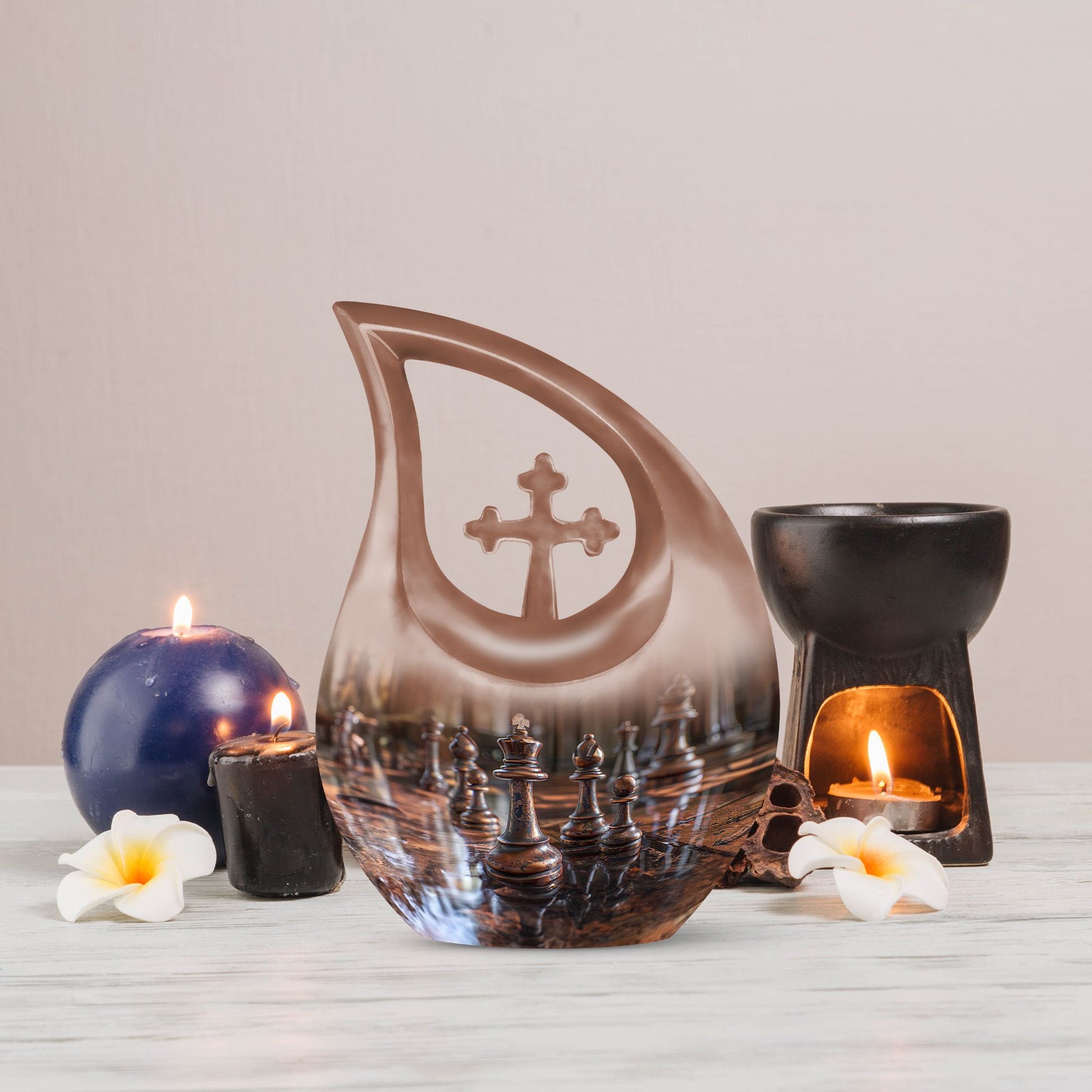 10-inch Chess Themed Cross Drop Design