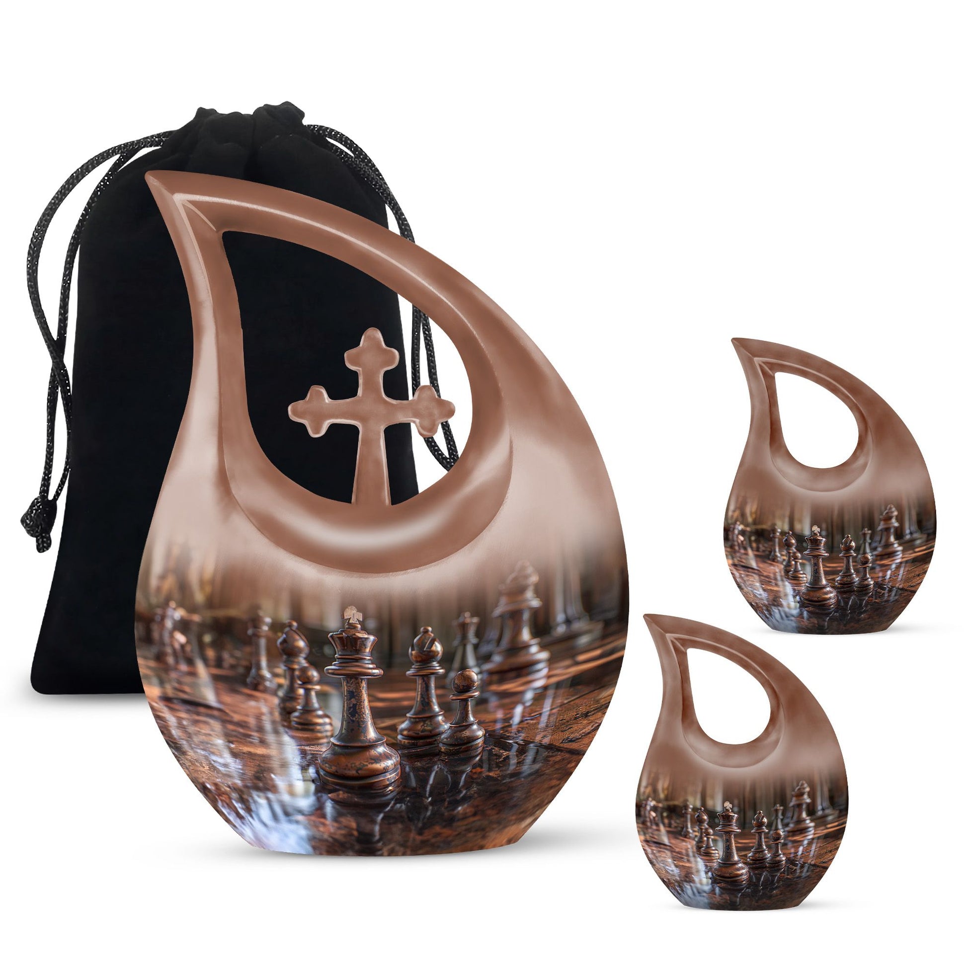 10-inch Chess Themed Cross Drop Design