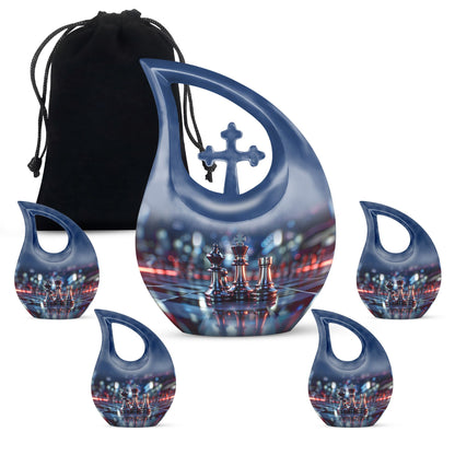 cross drop design, Aluminum-made memorial urn