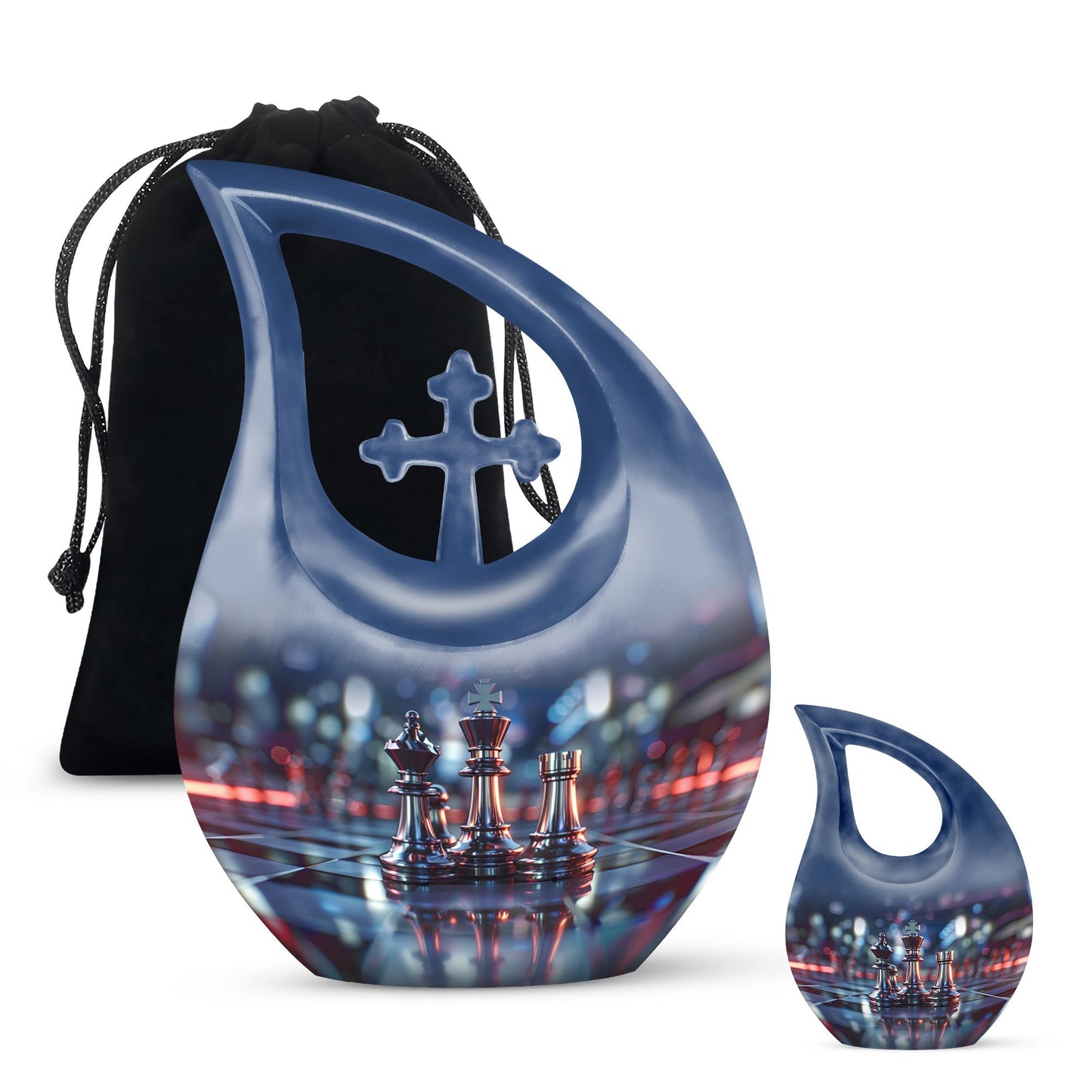 cross drop design, Aluminum-made memorial urn