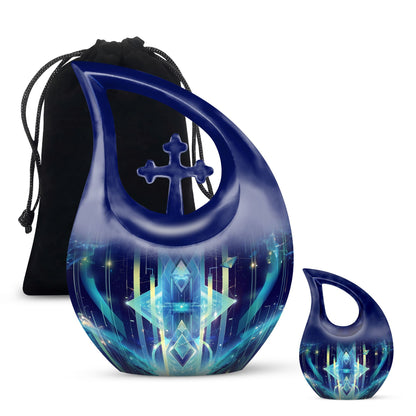 10 Inch Zodiac themed Extra Large Cross Drop Urn 