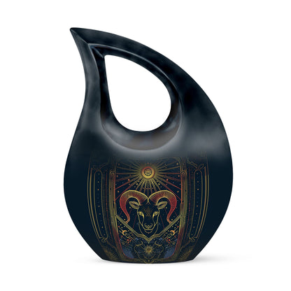 Zodiac Themed Cross Drop Design Extra Large Urn for ashes, 