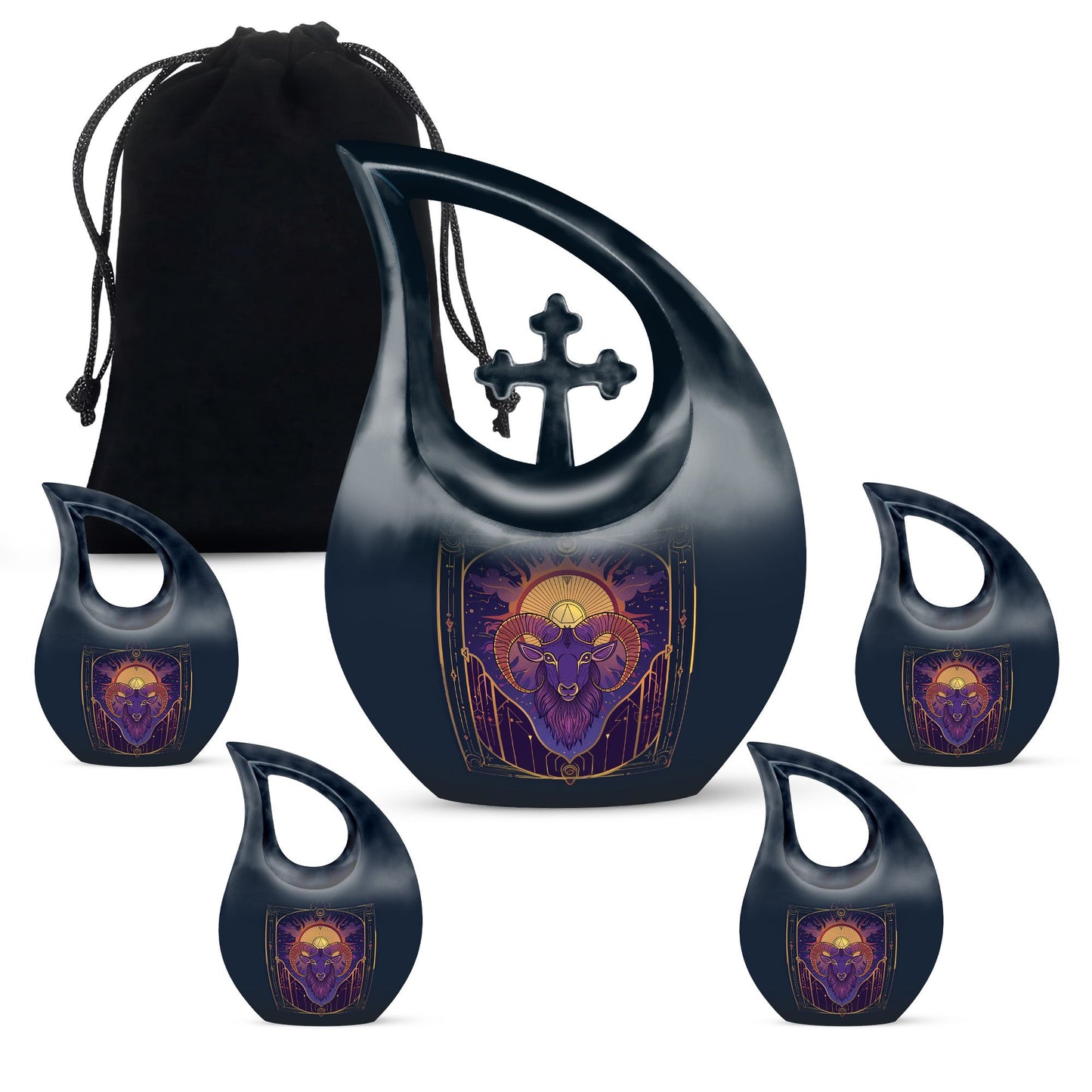 Zodiac themed, 10 inch aluminium Cross Drop 