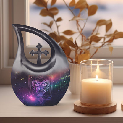  Zodiac Urn, Metal Cremation Urn 