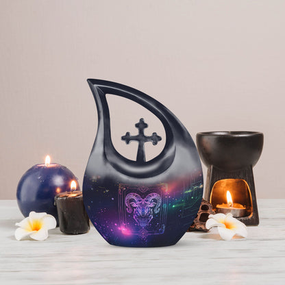  Zodiac Urn, Metal Cremation Urn 