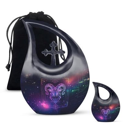  Zodiac Urn, Metal Cremation Urn 