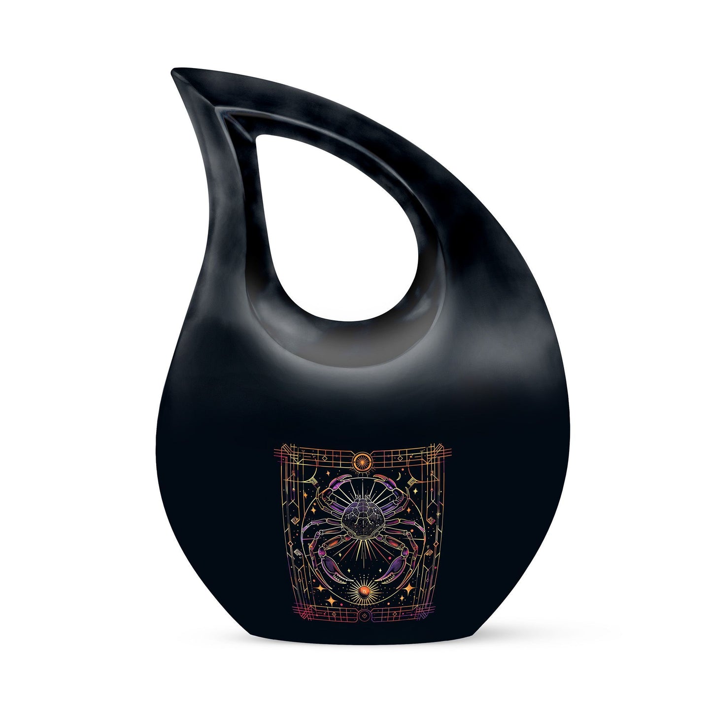 10 Inch Zodiac-themed Large Cremation Urn with Cross